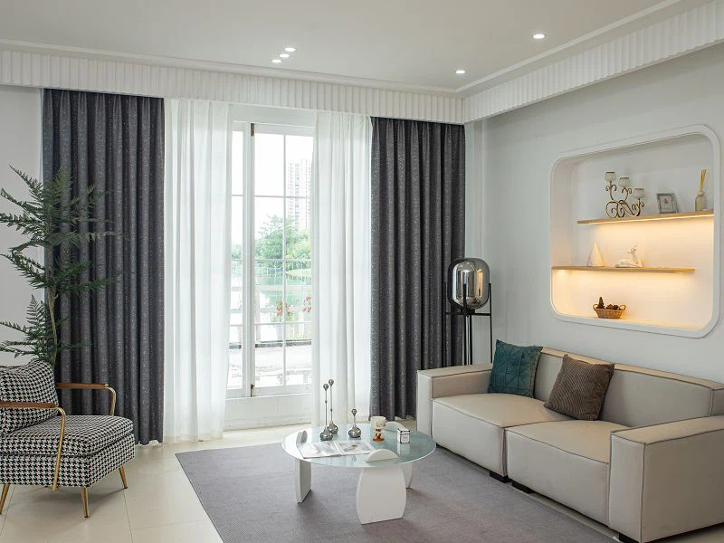 धनायनित ब्रश जैक्वार्ड पर्दा कपड़ा