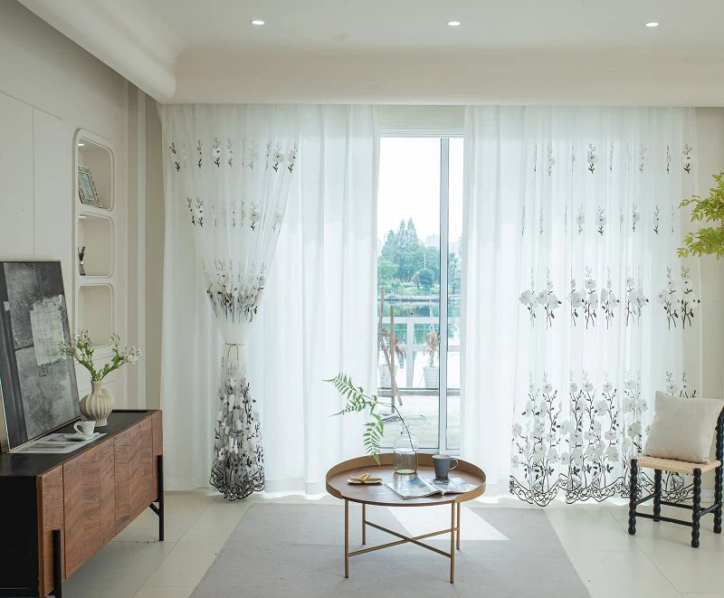 हेक्सागोनल मेष सेनील कढ़ाई वाली विंडो स्क्रीन